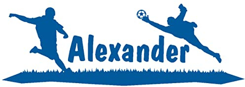 Samunshi® Türaufkleber Fussball Spieler mit Name Wandtattoo 40x14cm enzian