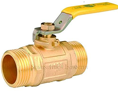 'Auslaufventil Messing 2 1/2  – 75 mm Pfosten EM Kugel für Gas geleitet. PN 5 Ventil Ventil Hebel 2 1/2macho für Sanitär.