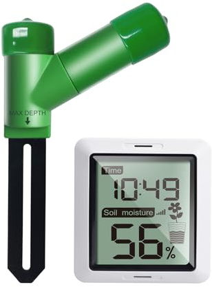 ECOWITT WH0291 Bodenfeuchtigkeitsprüfer für Pflanzen Erde Feuchtigkeitssensor mit digitalem LCD-Display für Garten Rasen Topfpflanzen Pflege Indoor Outdoor 868 MHz
