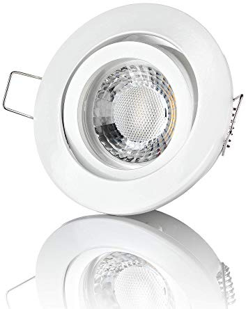 lambado® Premium LED Spot Dimmbar Weiß - Hell & Sparsam inkl. 230V 5W GU10 Strahler warmweiß - Moderne Beleuchtung durch zeitlose Einbaustrahler/Deckenstrahler