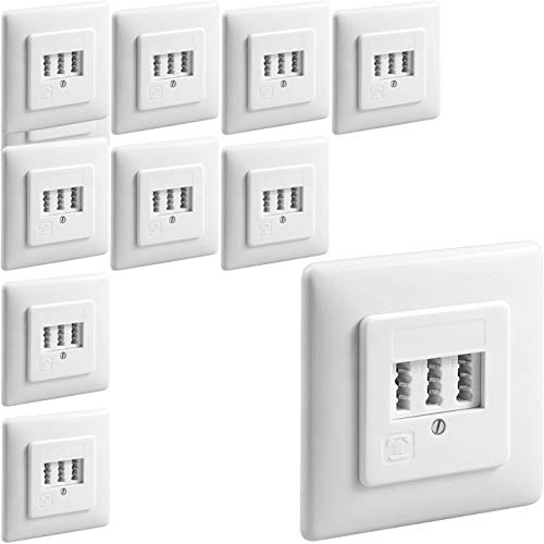 1aTTack.de Netzwerk Box Unterputz Steckdose für Cat5 Cat5e Cat6 Cat7 Cat8 Verlegekabel Netzwerk LAN Ethernet