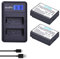 DuraPo 2X LP-E10 Battery Akku + LCD Dual USB Ladegerät für Canon LP E10 Canon EOS 1100D,EOS 1200D,EOS 1300D,EOS Rebel T3,T5,T6,Kiss X50,Kiss X70 Kameras
