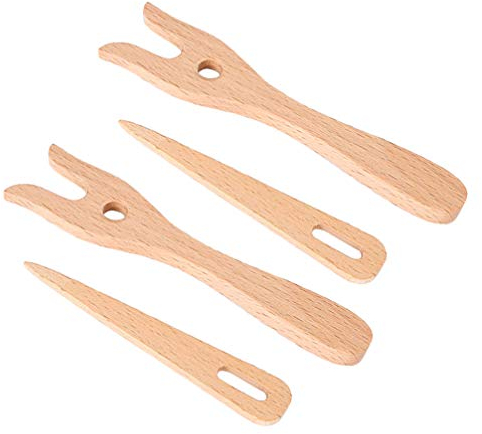 Exceart 2 Sets Holz-Strickgabel-Öhrennadeln Set für Kinder, handgefertigtes Flechtwerkzeug – altes Kordelwerkzeug zum Selbermachen von Stricken, Armbandherstellung