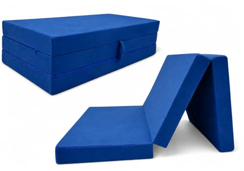 Odolplusz Klappmatratze Faltmatratze Klappbett - Made IN EU - als Matratze Gästebett Gästematratze einsetzbar (Blau, 80 x 200 cm)