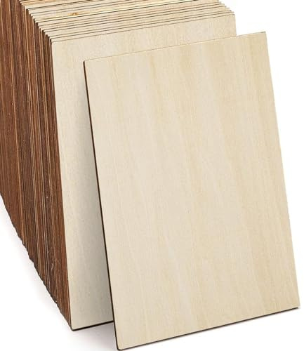 SIWUCHYE Unfinished Wood, 15 Pack Basswood Sheets for Crafts, Craft Wood Board for House Aircraft Ship Boat Arts and Crafts, School Projects, Wooden DIY Ornaments(150x100x2mm)
