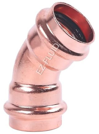 EZ-FLUID Plumbing 2 Press x Press LF Press Copper 45 Degree Elbow Pressure Copper Fittings with Propress Copper Pipe Connection for Residential,Commercial. (1)