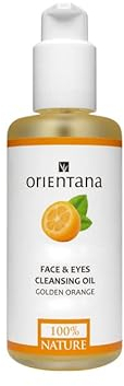 Orientana - Natürliches Reinigungsöl für Gesicht und Augen, goldfarben, veganes Make-up-Entferner, sanfte Reinigung, feuchtigkeitsspendende und regenerierende Wirkung, nährt und glatt – 150 ml