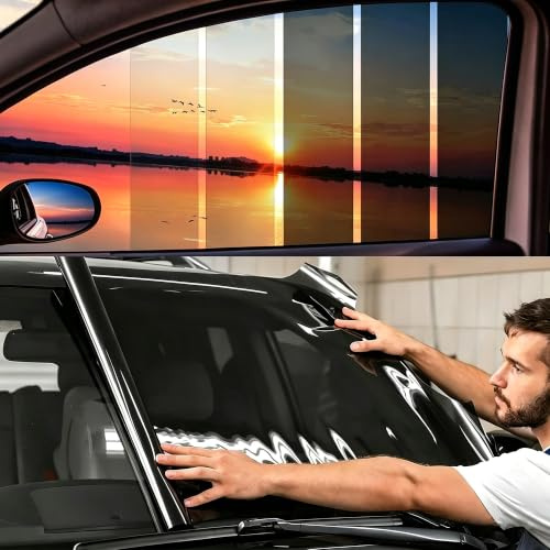TOYOCO Película tintada para ventana de coche, película tintada para ventana de coche, protección de parabrisas delantero, resistente al calor y a los rayos UV, resistente a los arañazos, película