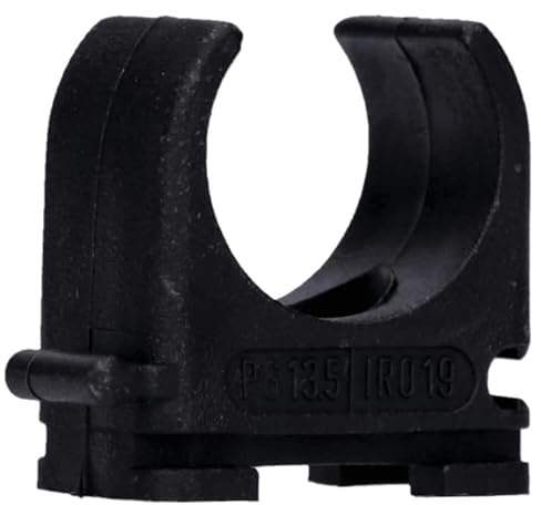 100 Stück M20 Rohr-Klemmschellen PP Kunststoff M16-M50 16mm bis 50mm | für Stangenrohr Isorohr Leerrohr anreihbar zum Festschrauben Schwarz Voxura