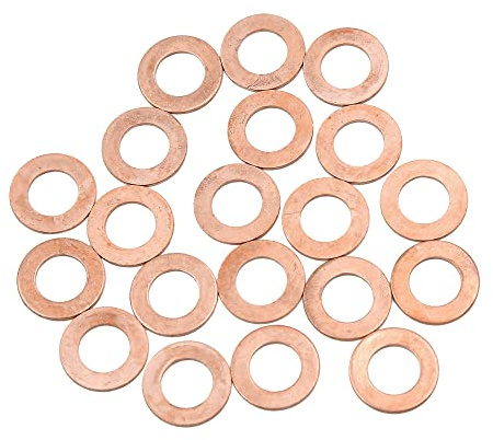 A ABSOPRO Rame Rondella M10 x 18mm x 1mm Piatto Sigillante Guarnizione anellos (Set di 20)