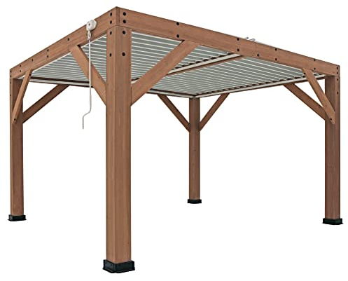 WESTMANN Pergola aus Zedernholz 396x335x251 cm Natur inkl. Sonnenschutz
