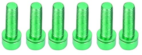 BORDSTRACT 6Pcs Bicycle Stem Bolts, M5/x25 Titanium Alloy Fixing Screws with Washers for Mountain Bike Brake Caliper Bicycles Mtb