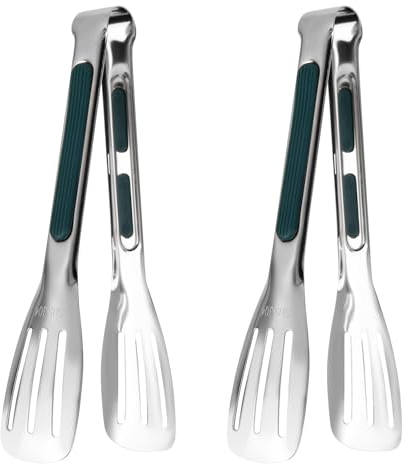 xianynow Küchenzange 2 Stück Grillzange Buffetzange aus Edelstahl 7 Zoll Silber