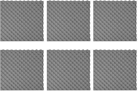 Psytfei 6PCS Soundproof Foam Sound Insulation Foam Panels Recording Studio Foam Absorber for Studio Indoor Wall(Gray)