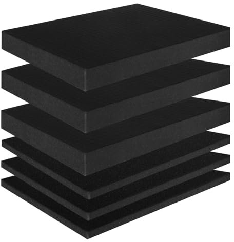 ZOFUN 6 Rasterschaumstoff Würfelschaum, 3 Stück 400 x 300 x 50mm/3 Stück 400 x 300 x 10mm Schaumstoffeinlage Werkzeug Schaumstoff Zuschnitt, Werkzeugkoffer Kamerakoffer Schaumstoff