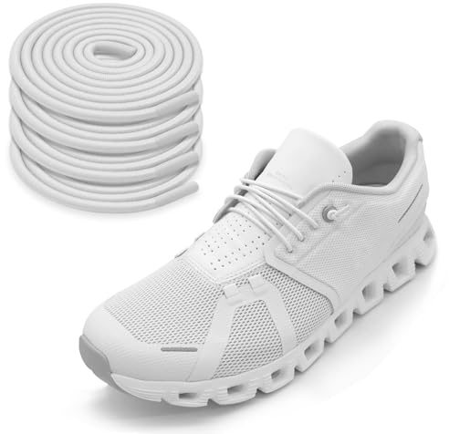 NDTEZUGT 2 par elastiska skosnören för On Cloud 5 & 6 sneakers, 2,5 mm (1/10 tum) stretch runda skosträngar ersättningssnören