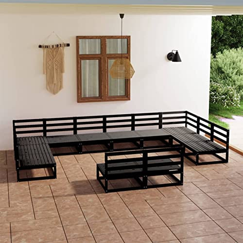 Homgoday 12-teiliges Garten-Lounge-Set aus massivem Kiefernholz, Gartenmöbel-Set, Terrasse, Outdoor, Hof, Terrasse, Balkon, Sofa, Sitzmöbel, Ecke, Hinterhof, Sofagarnitur, Typ10 Möbel