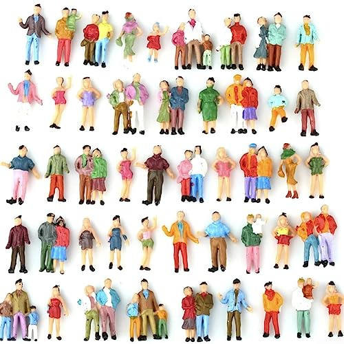 für 25 Stück Modell-Personen-Figuren, Maßstab 1:87, Modelleisenbahn, gemischte bemalte Passagiere, Personenfiguren für Häuser, Schreibtische, Wohnzimmer, Küche