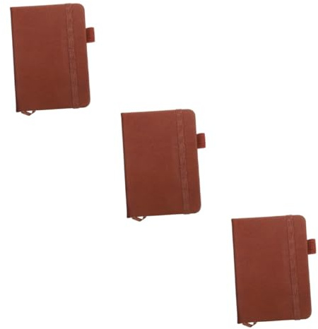 Tofficu 3stücke Kompakter Notizblock Aus Imitationsleder Tragbares Notizbuch Für Unterwegs Langlebiges Leichtes Design Für Notizen Im Büro Und Alltag Für Geschäftsleute Und Studenten
