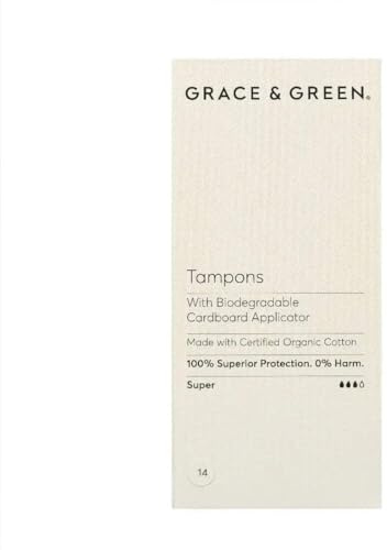Grace&Green Organic Tampons With Biodegradable Applicator Regular (14 tampons)
