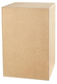 DECORATIVO Columna MDF, columna para flores para salón, soporte para decoraciones, base, soporte para plantas, base estable, diseño moderno, MDF en bruto, 60 x 40 x 40 cm