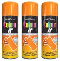 YSAMAX Orange Gloss Spray Paint, Aerosol Form, Quick-Drying Formula, Long-Lasting, Durability, Both Indoor And Outdoor Projects, Stunning Appearance With Excellent Coverage (3PCS)