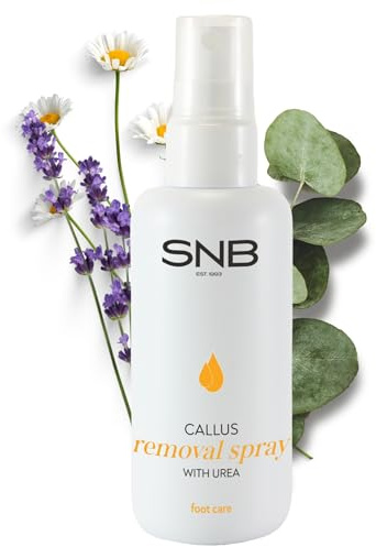 SNB Professional Callus Removal Spray 110ml mit Urea, Lavendelöl, Glycerin, Eukalyptus, Kamille | 91% natürliche Zusammensetzung | Hornhautentferner| Hornhaut entfernen fuß| für sehr trockene Haut