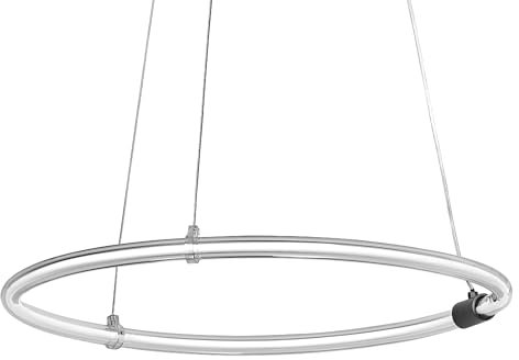 LEDVANCE Decor Aura Pendelleuchte aus geschwungenem Polycarbonat mit LED und Filament-Design, 18W, 2000 lm, 3000 K, 830 warmweiß, Click dimmbar, dunkelgrau, Kunststoff (PC), 498 mm, IP20