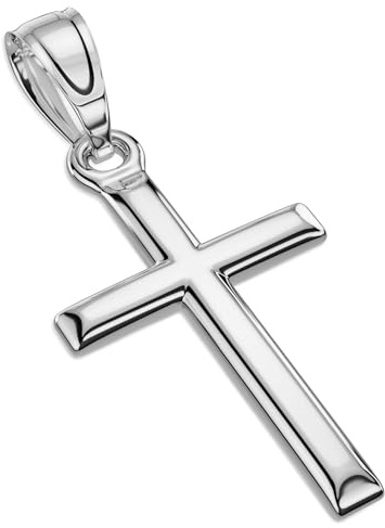 ZENLUNANO Exquisite Silver Cross Necklace for Men and Women, Cross Chain with Top-grade 316L Stainless Steel Cross Pendant, Only Cross Pendant, Fit for Pairing Chains by Yourself