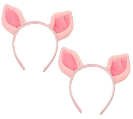 NULYLU 2stücke Schweineohren Stirnband Für Frauen Cosplay Zubehör Tierohren Kopfbedeckung Party Accessoires Urlaubs Stirnbänder Weihnachts Stirnband Ohr Stirnbänder Für Damen