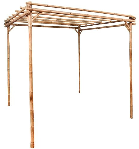 Xichuzi Pergola, Balkon Pavillon, Beschattung Terasse, Gartenpergola, Garten Verzierung, Bambus 170×170×220 cm