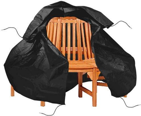 YYJAILZQ Baumbank Abdeckung Wasserdicht, Schutzhülle Baumbank mit Kordelzug, Abdeckplane Baumbank Winddicht, UV-Beständiges - with Klettverschluss，Abdeckhaube für Baumbank 420D Oxford (220CM,Schwarz)