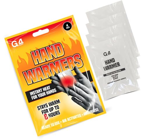 G4GADGET Handwärmer - 4er Pack - Luftaktivierte Wärmepads - Sofortige Wärme für Hände - Langanhaltende natürliche Wärme - Taschenheizungen für Wintersport, Outdoor-Aktivitäten & mehr