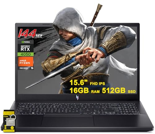 acer Nitro V 15 Gaming Laptop 15.6 FHD IPS 144Hz AMD 6-core Ryzen 5 7535HS 16GB RAM 512GB SSD GeForce RTX 4050 Backlit USB-C Win11 w/ICP Accessory
