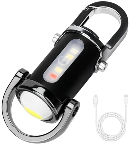 Zypilatsry 1200LM Super Bright Mini Led Flashlights USB Rechargeable Small Waterproof Keychain Flashlight Rescue, Camping-Black