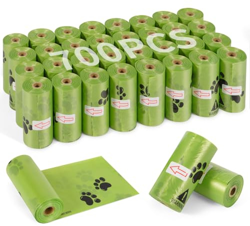SanRes 700 pièces Sac a Crottes Chien, Vert Sacs Ramasse-Crottes pour Chiens, Sac Caca Chien-30 x 22CM, Polyéthylène-Matériau, Portable, Sac a Crotte Dog Poop Bags 35Rouleaux, 20 par Rouleau