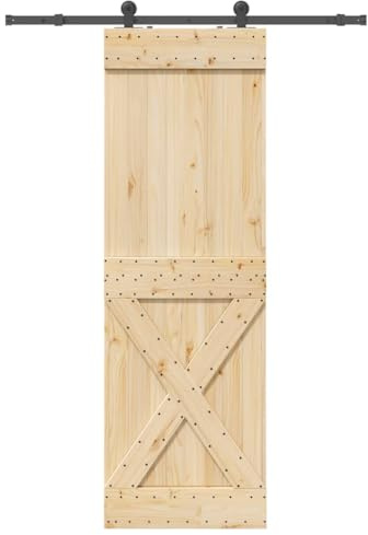 Zimmertür Innentür,Schiebetür mit Beschlag 70x210 cm Massivholz Kiefer,Innentüren für Badezimmer,Schlafzimmer,Kinderzimmer