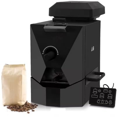 Elektrischer Kaffeeröster Maschine, 500g Automatisch mit Rauchfilter & Spreuesammler, rauchfreie Trommelröstung für Heim & Gewerbe Backen