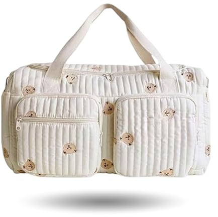 tiwuuyo Puffer skötväska sjukväska babyväska mamma innehåll vadderad skötväska tygväska babyväska mamma för mamma pappa föräldrar, A, 48 x 26 x 22 cm