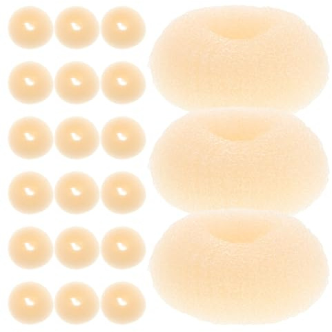 Toyvian Lot de 30 Petits Appareils à Chignon Donut Blancs, Accessoire Coiffure pour Cheveux, Outil Coiffant Facile pour Femmes et Filles, Chignon Paresseux Rapide et Maintien Fiable,