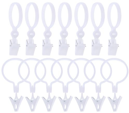 SUPVOX Anillos para Sujetar Cortinas con Clips 80 Unidades Color Clips de Cortina para Barra Romana Uso Flexible y Seguro