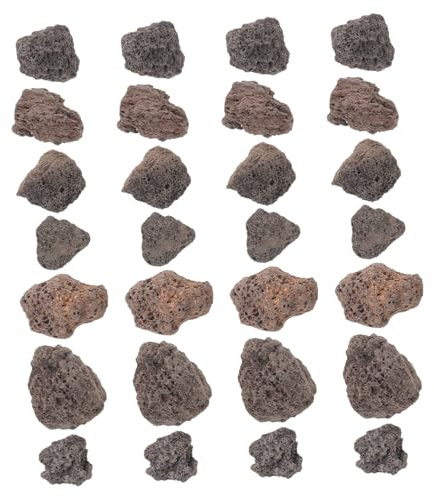TOYANDONA Pierres Volcaniques Naturelles Décoratives pour Bains d'oiseaux et Aquariums – Gravier de Lave Poreux 1,1 Kg – Roche Volcanique Noire Résistante pour Jardin Extérieur, Terrariums