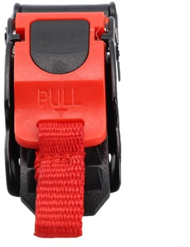 PureBowlic snabbfrigörande hjälm hakrem spänne med syklämma för motorcykel för ATV-hjälmar, justerbar 9-växlad säkerhetsfäste, svart och röd, enkel att installera ersättningsdel