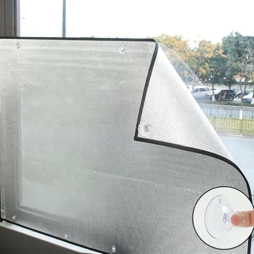 Película Reflectante de Aislamiento Térmico,Lámina Aislante de Aluminio de 9mm,Película de Protección Solar Control de Calor Privacidad Ventosas,para Hogar,Oficina,Baño (60x180cm)