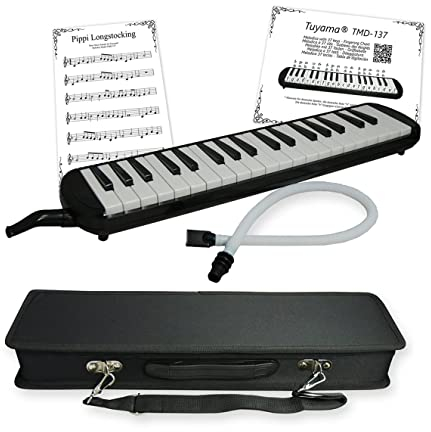 Tuyama Melodica TMD-137 mit Koffer, Mundstück, Mundschlauch und Notenbeispielen (37 Tasten)