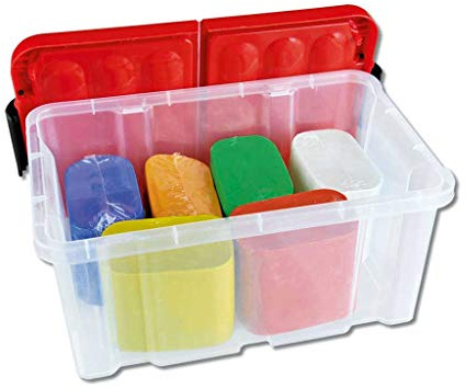 Wiemann Lehrmittel Knete-Set in Aufbewahrungsbox, 3000 g weiches Plastilin (6 Farben)