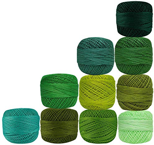 Grüne Baumwolle Häkelgarn Stricken merzerisierte Stickerei 10 Stück Garn Deckchen Knäuel Lacey Craft