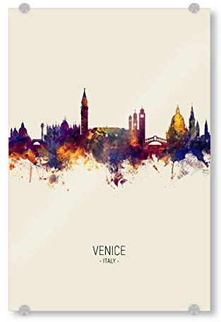 artboxONE Acrylglasbild 30x20 cm Städte/Venedig Venice Italy Skyline Beige - Bild Venice Italy Painting