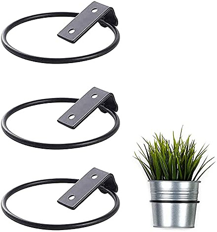 ZhengZ 3 Stück Wandhalter für Blumentopf, faltbar, aus Metall, Wandhalterung, Blumentopfhalter, für den Außenbereich, Garten, zu Hause (17,5 x 15 x 6,2 cm)