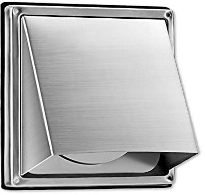 FRESH SPEED 4-Inch External Extractor Wall Vent Cushioned Non Return Flap